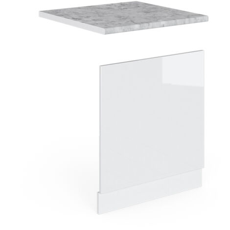 Panel frontal R-Line, Blanco alto brillo, 60 cm , ET Mármol, Vicco