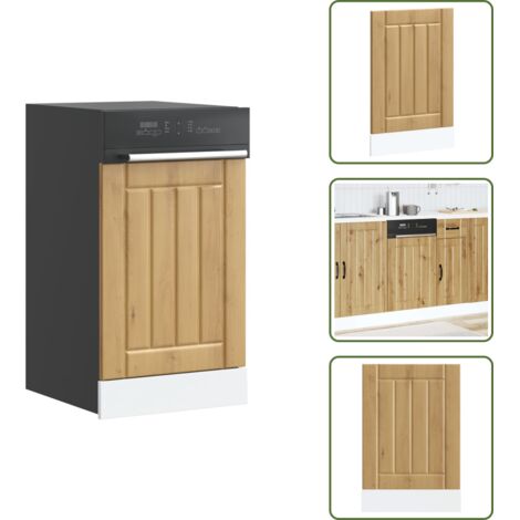 Panel frontal - vidaXL Panel lavavajillas Lucca madera contrachapada roble artesanal - Cocina decorativa