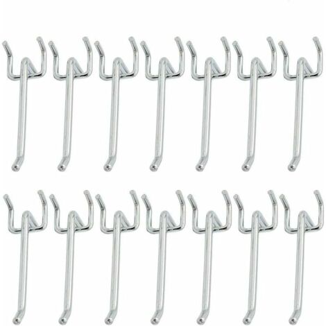 Panel Hooks, 48 Pieces Perforated Metal Hooks, Perforated Panel Hook, Perforated Hooks, for Retail Display, Hanging Products, Tool Classification