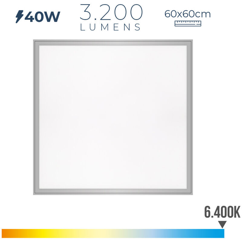 

EDM Panel led 40w 3.200lm ra80 60x60cm 6.400k edm