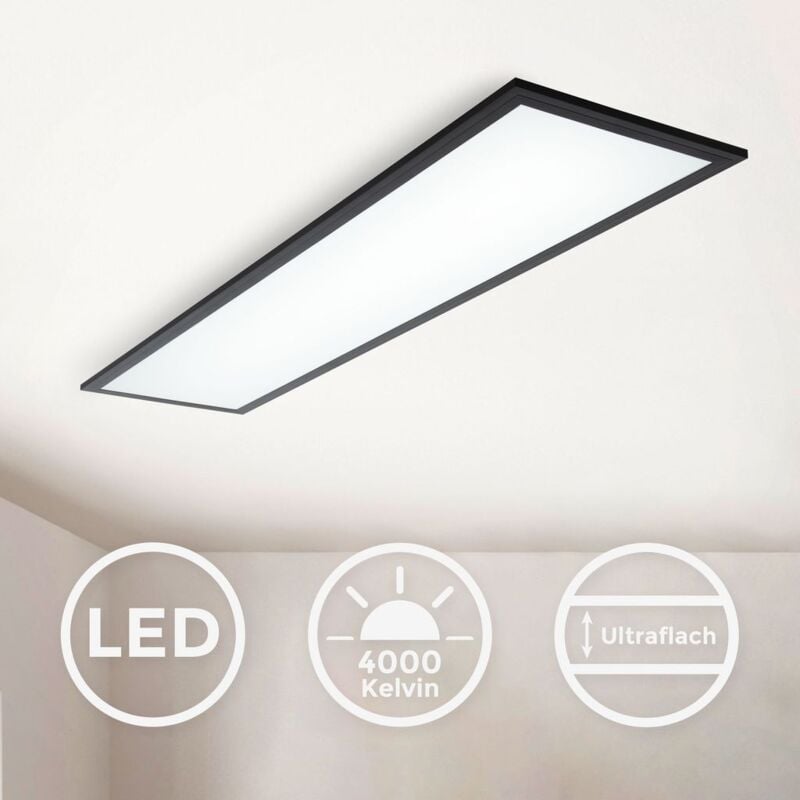 

Panel LED B.K.Licht I 1 metro I luz blanca neutra 4.000 K I 22 Watt I 2.200 Lumen I marco negro I 1000x250x65 mm