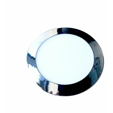 Panel LED mini V-TAC de 24 W, redondo, empotrable, cromado, blanco natural