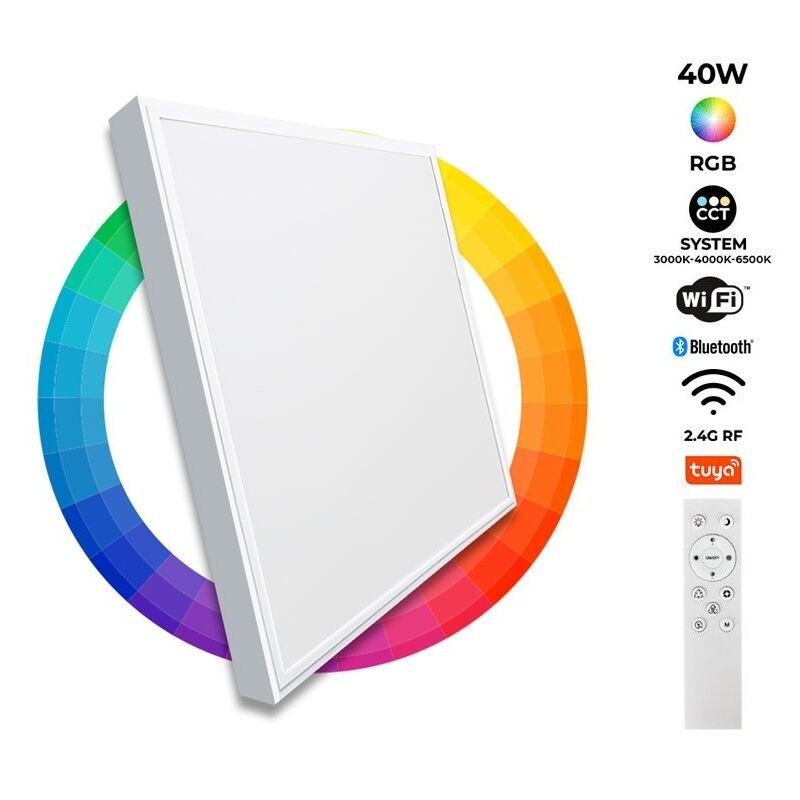 

Barcelona Led - Panel LED RGBW +CCT de superficie 60x60cm 40W WIFI Smart con KIT