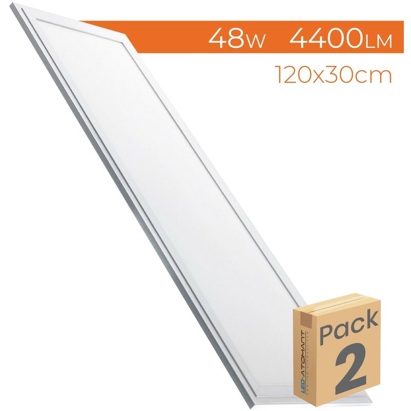 

Panel LED Slim 120x30cm 48W 4400LM | Blanco Neutro 4500K - Pack 2 Uds. - Blanco Neutro 4500K