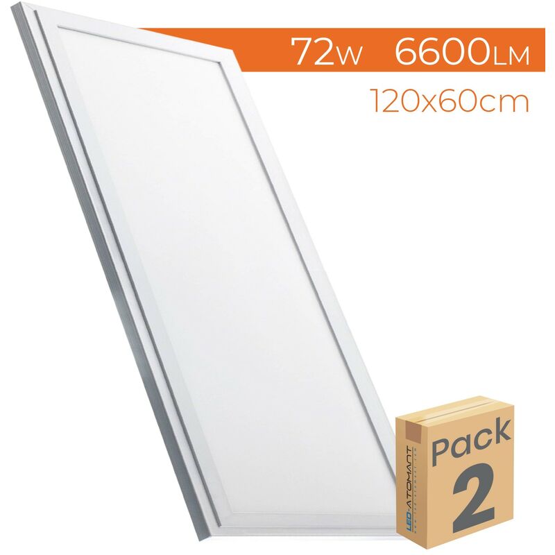 

Led Atomant Sl - Panel LED Slim 120x60cm 72W 6600 LM | Blanco Neutro 4500K - Pack 2 Uds. - Blanco Neutro 4500K