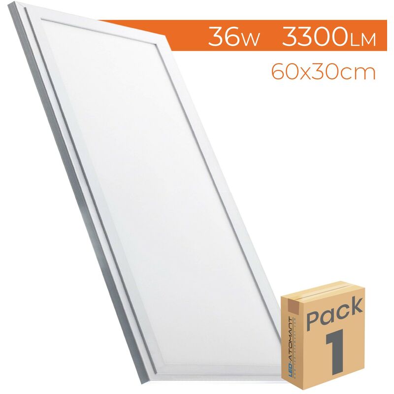 

Led Atomant Sl - Panel LED Slim 60x30cm 36W 3300LM | Blanco Cálido 3000K - Pack 1 Ud. - Blanco Cálido 3000K