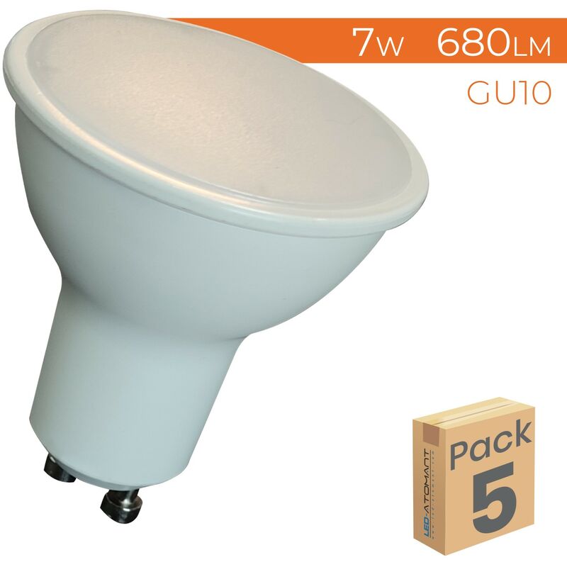 

Bombilla LED GU10 7W 680LM 120º Regulable | Blanco Neutro 4500K - Pack 5 Uds. - Blanco Neutro 4500K