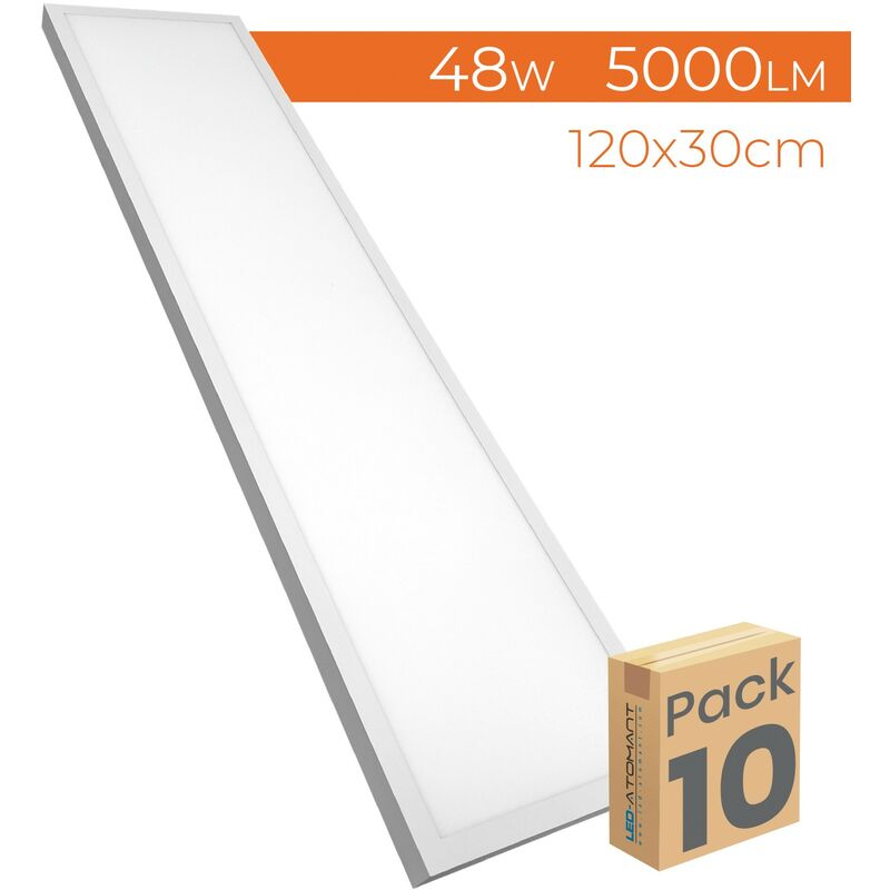 

Led Atomant Sl - Panel LED Superficie 120x30cm 48W 4400LM | Blanco Neutro 4500K - Pack 10 Uds. - Blanco Neutro 4500K