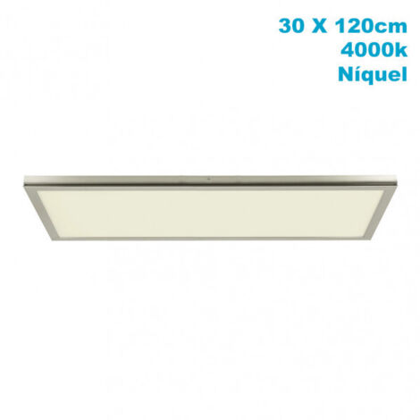 Panel LED Tivoli superficie 72W 4000K níquel 30x120cm