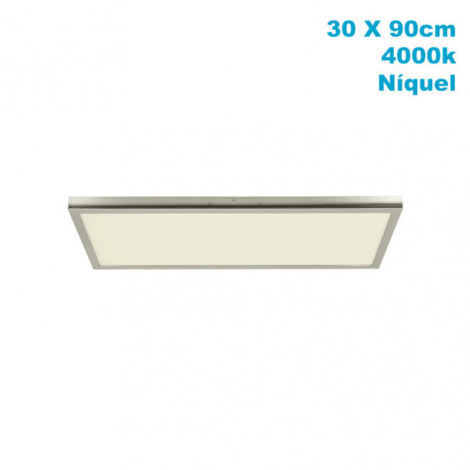 Panel LED Tivoli superficie 72W 4000K níquel 30x90cm