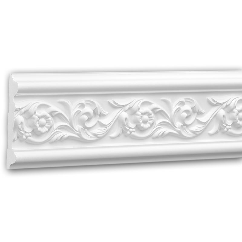 Profhome Decor - Panel Moulding 151320 Profhome Dado Rail Decorative Moulding Frieze Moulding Rococo Baroque style white 2 m