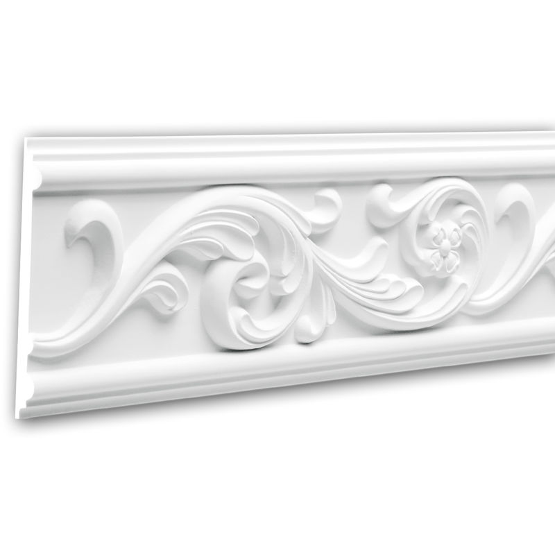 Profhome Decor - Panel Moulding 151325 Profhome Dado Rail Decorative Moulding Frieze Moulding Rococo Baroque style white 2 m