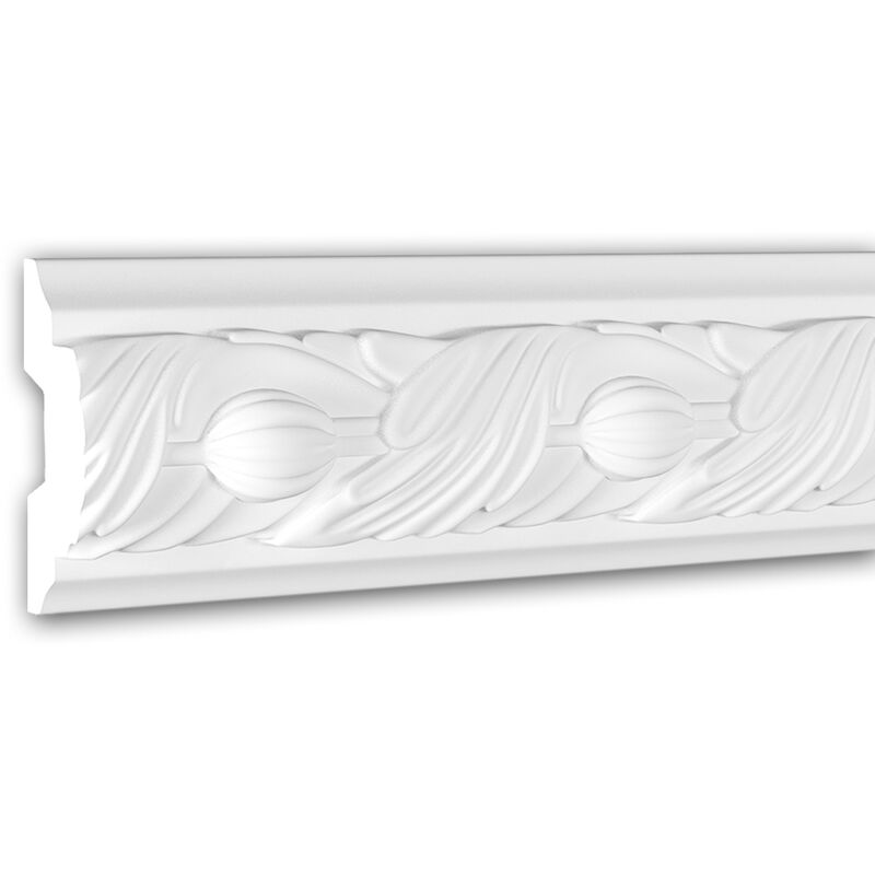 Profhome Decor - Panel Moulding 151348F Profhome Dado Rail Flexible Moulding Decorative Moulding Rococo Baroque style white 2 m - white