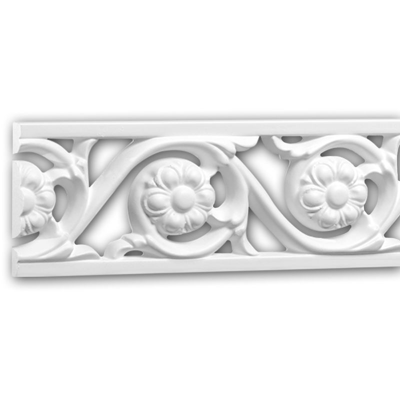 Panel Moulding 151369 Profhome Dado Rail Decorative Moulding Frieze Moulding Rococo Baroque style white 2 m - white