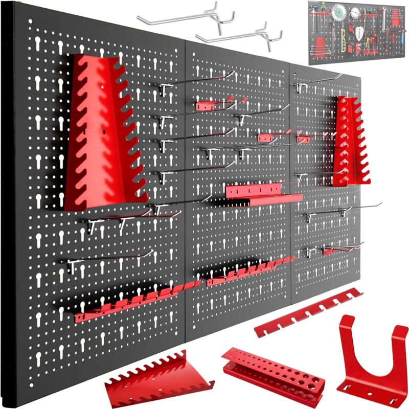 

Panel para Herramientas de Metal 550 x 455mm con accesorios, 32 piezas