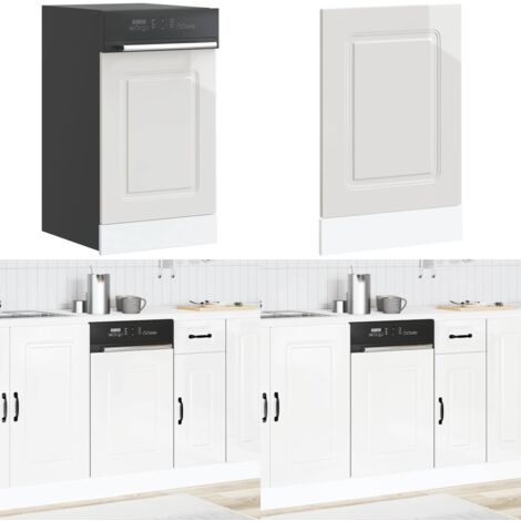 Panel para lavavajillas Kalmar blanco brillo 45x1,5x67 cm - Madera de ingeniería - Protección lavavajillas