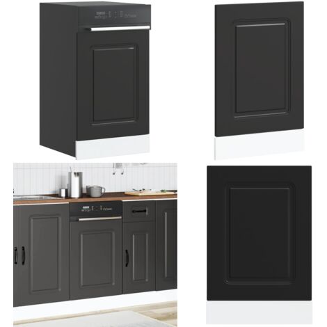 Panel para lavavajillas Kalmar negra 45x1,5x67 cm - Madera de ingeniería - Protección para lavavajillas