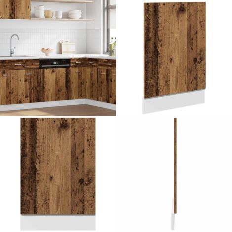 Panel para lavavajillas "Lyon" de madera vieja 45x3x67 cm de madera sintética - Madera sintética - Panel de madera vieja