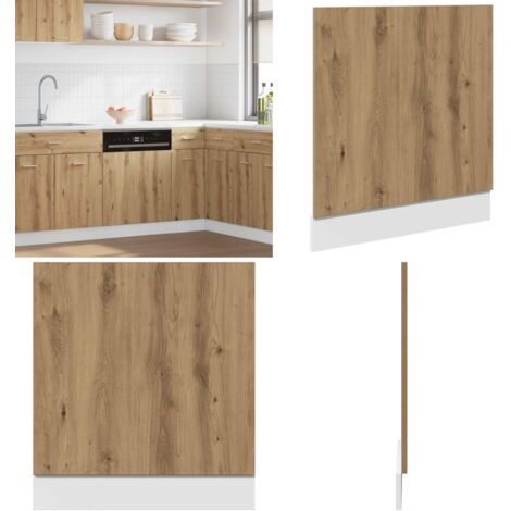 Panel para lavavajillas "Lyon" roble artesanal 60x1,5x67 cm madera de ingeniería - Madera de ingeniería - Panel de roble artesanal