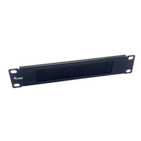 PANEL PASACABLES CON CEPILLO ARMARIO RACK 10 COLOR NEGRO
