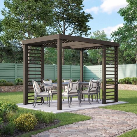 Panel Pergola - Wood - L300 x W360 cm - Rustic Brown