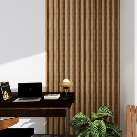 Panel revestimiento pared alistonado efecto madera poliestireno Calora Slim Line Natural 270x12.2x1.2 cm (0.33 m²)