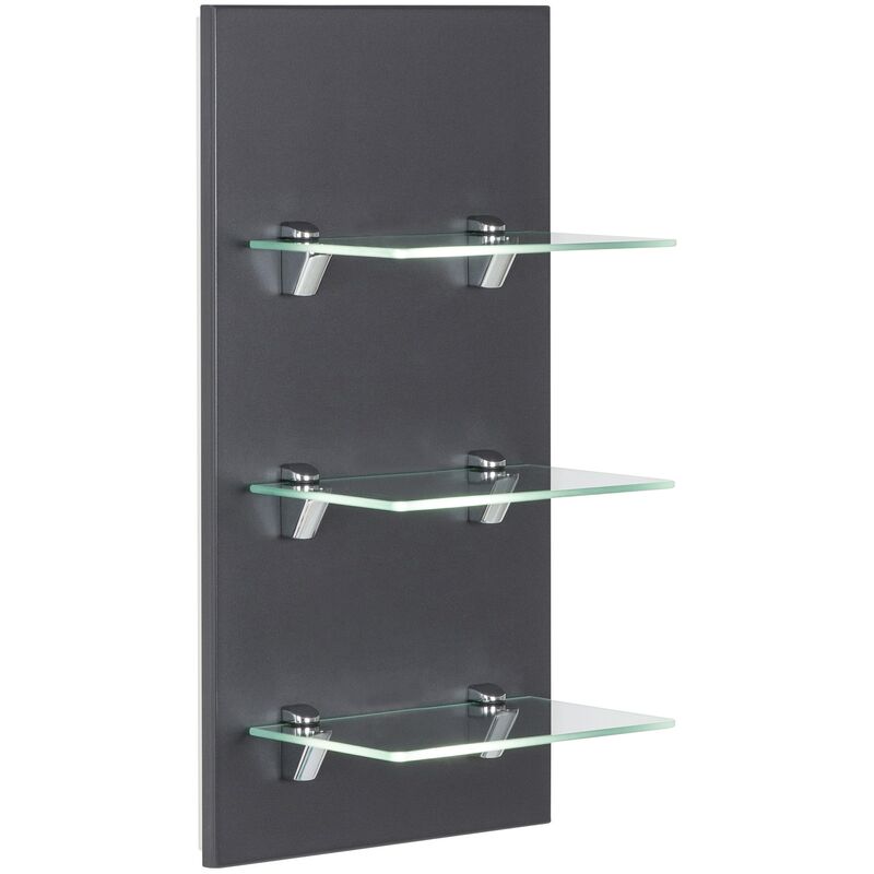 

Panel SANTINI estantería de baño Antracita satinado con 3 estantes de cristal