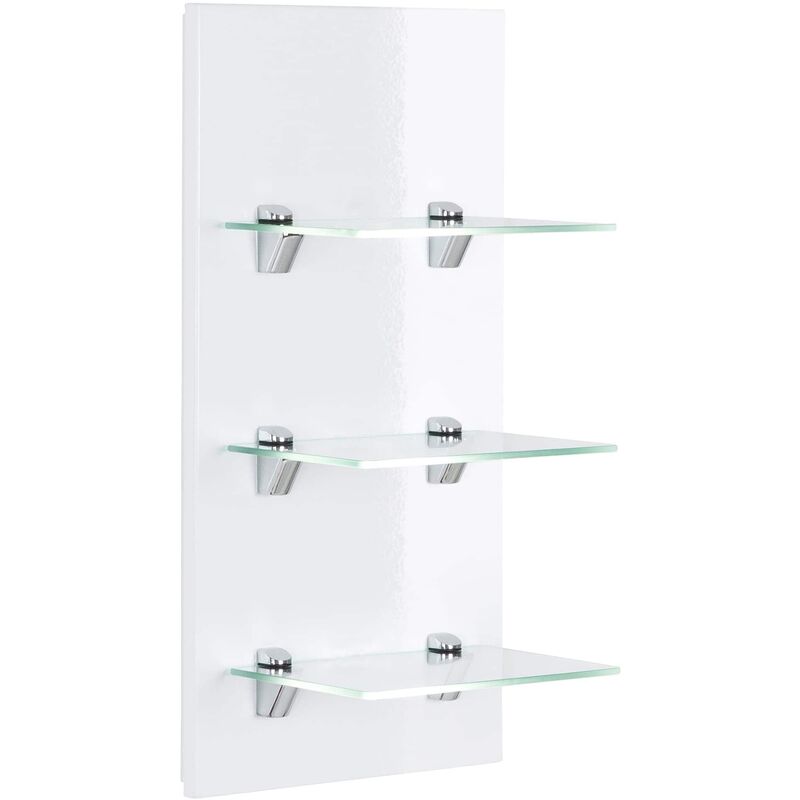 

Panel SANTINI estantería de baño blanca brillo intenso con 3 estantes de cristal