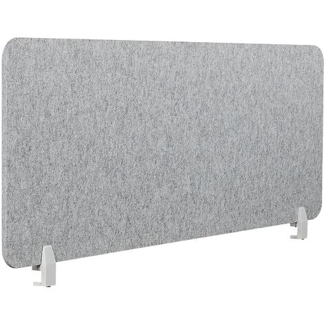 Panel separador acústico biombo escritorio PET abrazaderas de montaje tela tapizado 160 x 50 cm gris Split