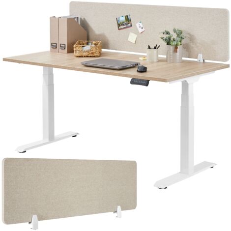 Panel separador de escritorio Noisy con esquinas redondeadas - mampara de escritorio, panel separador acústico para mesa, bloqueador de ruido para oficina - 130 x 40 cm