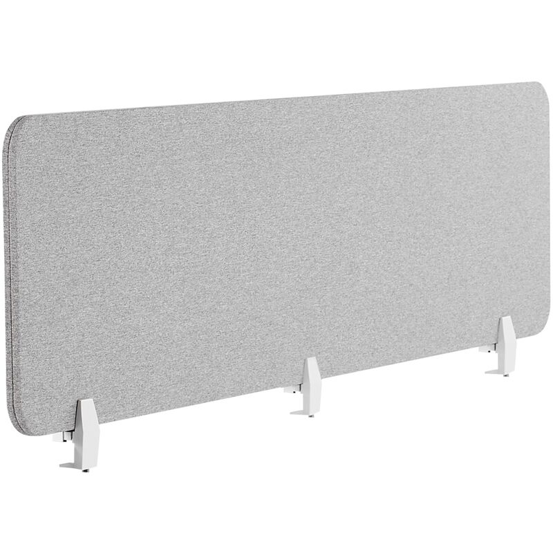 

Beliani - Panel separador para escritorio gris claro 180 x 40 cm WALLY