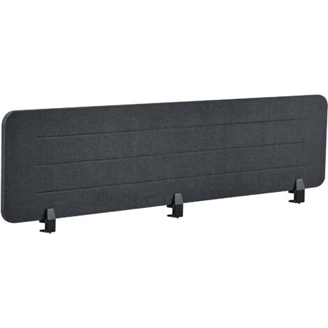 Panel separador tablero PET acústico tapizado de tela 180 x 40 cm gris oscuro Ziggy