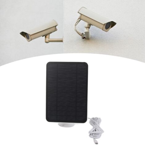 Panel solar de 4W 5V para cámaras de seguridad Arlo, Ring y Blink – Resistente al agua IP65 con soporte de 360°, panel de ABS monocristalino blanco