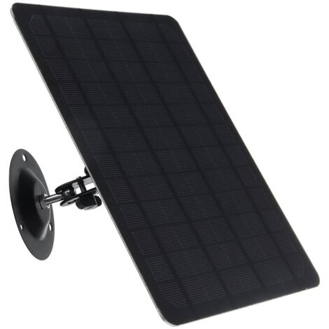 Panel solar monocristalino impermeable con micro USB, rotación de 360 grados, 10 W, 5 V, 2000 mAh, montaje en pared, color negro