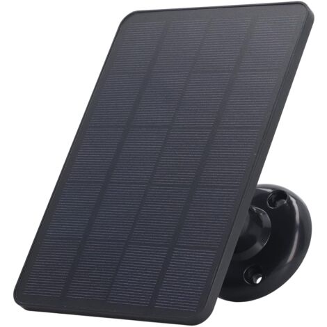 Panel solar para cámara de seguridad, panel solar impermeable de 4 W, panel solar tipo micropuerto (negro)