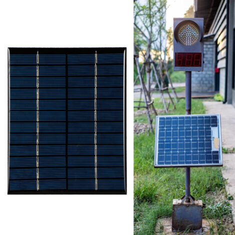 Panel solar policristalino de 2W y 12V para proyectos científicos (fabricación propia).
