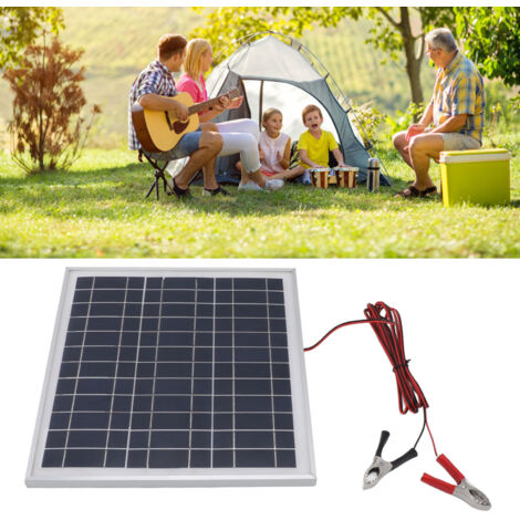 Panel solar portátil de 50 W, marco de aluminio monocristalino, con cable de 3 metros (18 V CC) y abrazaderas para camping en autocaravana.