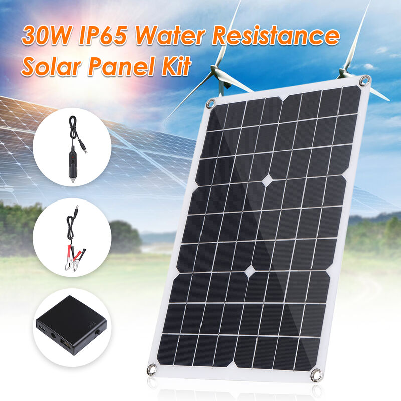 

Panel solar semiflexible de alta eficiencia de 30 W con kit de controlador de 50 A DC9 / 18 V salida USB unica / salida tipo C unica con cargador de