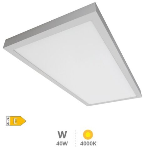 Panel superficie LED rectangular Menia 40W 4200K Níquel