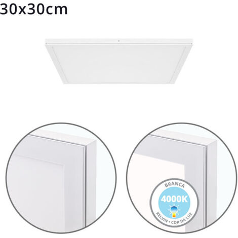 Panel superficie VOLTAIRE 30x30 24W LED 1920lm 4000K 120° C.30xL.30xA.2,3cm Blanco
