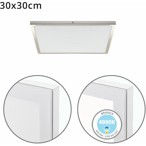 Panel superficie VOLTAIRE 30x30 24W LED 1920lm 4000K 120° C.30xL.30xA.2,3cm Niquel