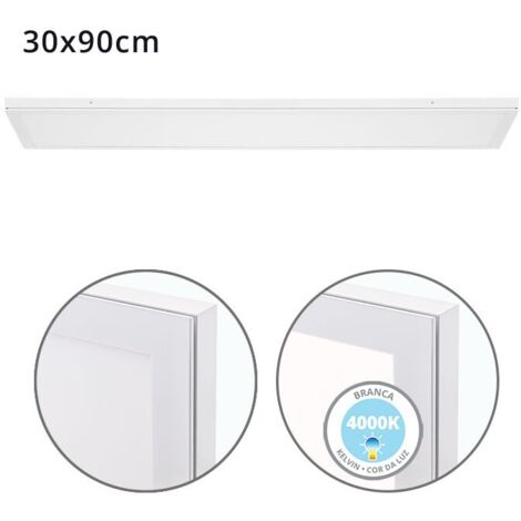 Panel superficie VOLTAIRE 30x90 72W LED 5760lm 4000K 120° C.90xL.30xA.2,3cm Blanco