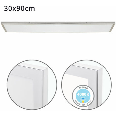 Panel superficie VOLTAIRE 30x90 72W LED 5760lm 4000K 120° C.90xL.30xA.2,3cm Niquel