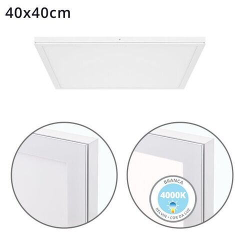 Panel superficie VOLTAIRE 40x40 36W LED 2880lm 4000K 120° C.40xL.40xA.2,3cm Blanco