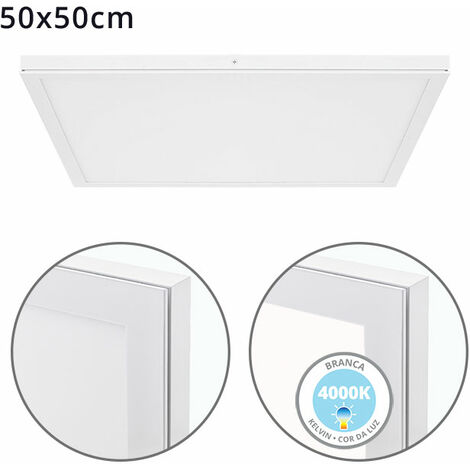 Panel superficie VOLTAIRE 50x50 48W LED 3840lm 4000K 120° C.50xL.50xA.2,3cm Blanco