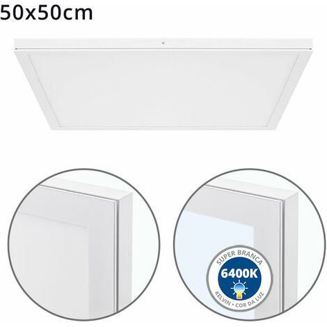 Panel superficie VOLTAIRE 50x50 48W LED 3840lm 6400K 120° C.50xL.50xA.2,3cm Blanco