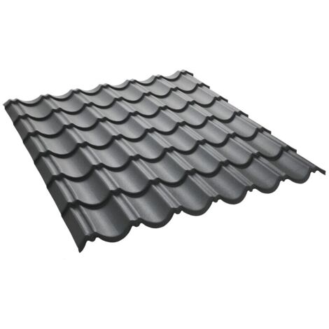 Panel teja fácil en acero galvanizado lacado mate - Color - Gris antracita mate, Anchura - 950 mm, Longitud - 1030 mm