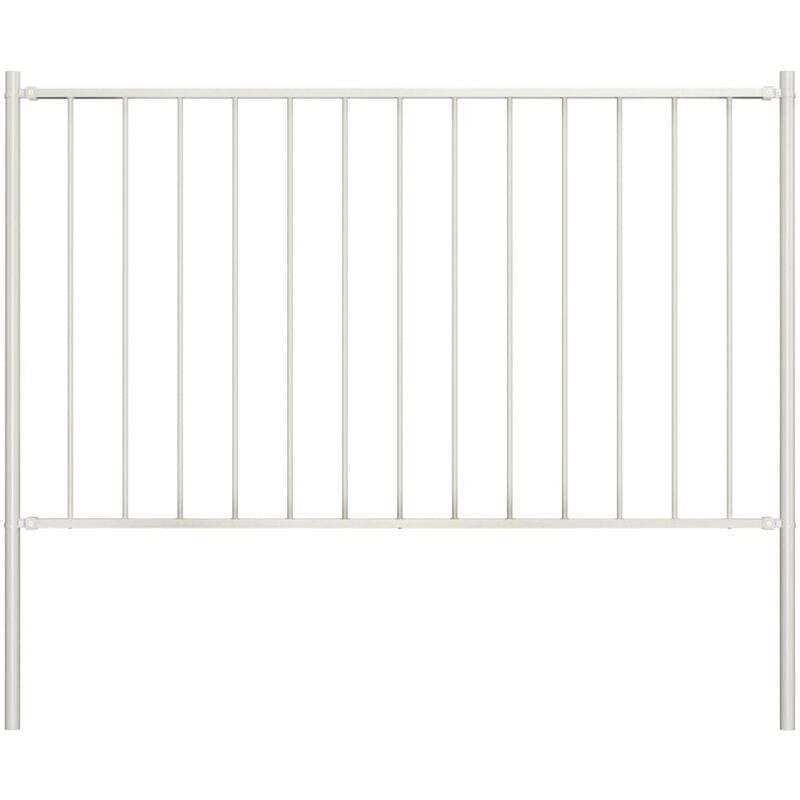 

Panel valla y postes acero recubrimiento polvo blanco 1,7x0,75m - Blanco - Vidaxl