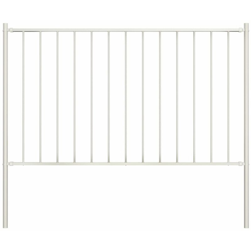 

Happyshopping - Panel valla y postes acero recubrimiento polvo blanco 1,7x1,25m