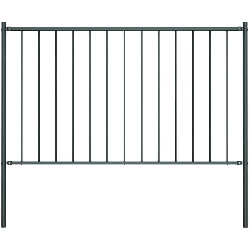

Panel valla y postes acero recubrimiento polvo gris 1,7x0,75 m - Gris